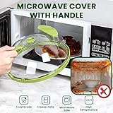 Microwave Splatter Cover Microwave Cover For Food with Anti Heat Handle and Water Storage Box, 12 Inch Plate Covers, Kitchen Gadgets and Improvment Accessories, Microwave Splash Guard Cooker Lid Cover