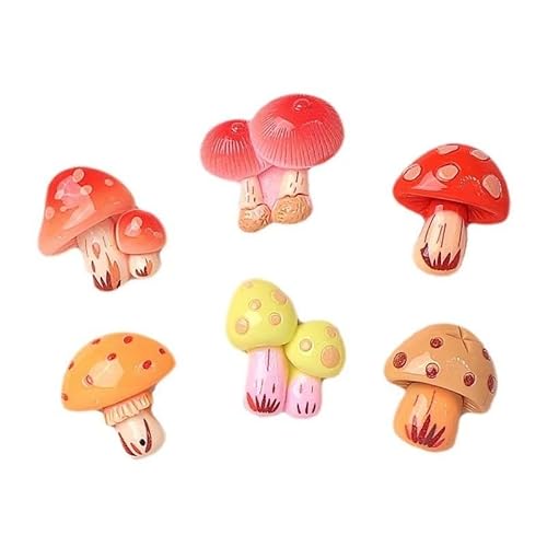 6 Pcs Mushroom Fridge Magnets - 3D Cute Cartoon Resin Refrigerator Magnets for Kitchen, Home Decor, Photos & Notes - Whimsical Fun Magnetic Decorations