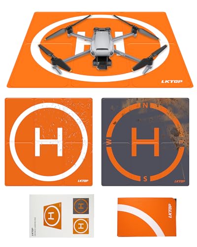 LKTOP Drone Landing Pad Weighted Foldable for DJI/Specta Drone, Double-Sided Waterproof Helipad Landing Mat, Compatibility: DJI/Specta Mavic/Air/Mini/Neo/Flip/Avata/FPV Series Accessories (20 inch)