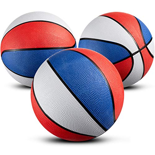 Bedwina Rubber Mini Basketball Balls for Kids 7 Inch, Size 3 Pack of 3 - Pool Basketball for Mini Hoop Outdoor & Indoor