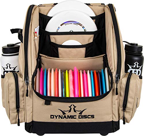 Dynamic Discs Commander Backpack Disc Golf Bag | 20 Disc Capacity | Two Deep Storage Pockets | Two Water Bottle Holders | Frisbee Disc Golf Backpack Bag (Sandstone)