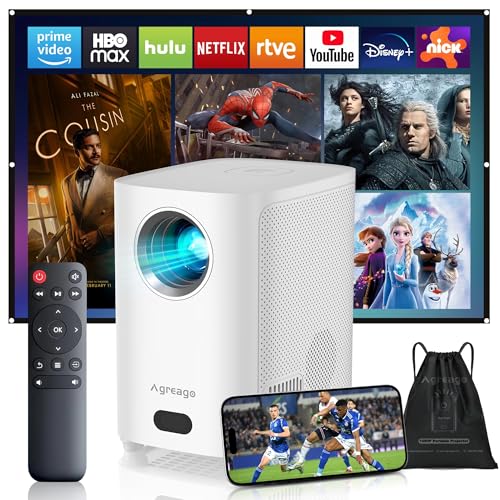 [Electric Focus]Projector with WiFi and Bluetooth, Native 1080P 15,000 Lumens 4K Supported, Agreago Outdoor Movie Projector for Home Theater UP to 300", for iOS/Android/Laptop/TV Stick/HDMI/USB