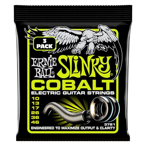 Ernie Ball Regular Slinky Cobalt Electric Guitar Strings 3-pack, 10-46 Gauge (P03721)