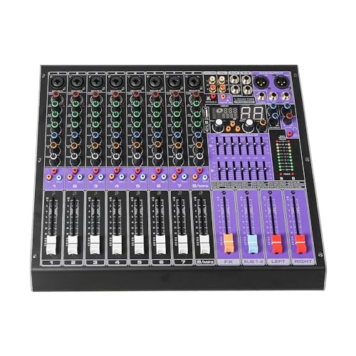 Sound Town 8-Channel Professional Audio Mixer with 99 DSP, USB MP3 Bluetooth, Dual 7-band EQ, 48V Phantom Power & Mute, Recording (TRITON-TX802)