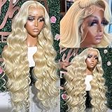 BABOSHOW 28 Inch Blonde Wig Human Hair 250 Density 613 13x6 Lace Front Wig Human Hair Body Wave Wigs for Black Women Human Hair Transparent Lace Wigs Pre Plucked with Baby Hair