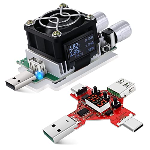 USB Power Meter, Eversame 35W Adjustable Constant Current Electronic USB Load Tester Power Discharge Resistor With QC2.0/3.0 Trigger–For Testing Chargers And Cables/The Capacity of Power Bank