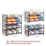 JKsmart 2-Tier Stackable Can Rack Organizer for Pantry, Adjustable Can Dispenser Holds Up to 62 Cans, Can Storage Holder for Various Ounces of Canned Food Soda Drinks, Black, 2 Pack (Petent Pending)