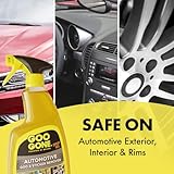 Goo Gone Automotive Adhesive Remover, Goo & Grime Cleaner for Bumper Stickers, Decals, Tree Sap, Brake Dust, Bird Droppings, Gum, Spray Paint, Asphalt, 24 oz with Microfiber Buffing Towel