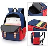 weiatas Kids Backpack Children Bookbag Preschool Kindergarten Elementary School Bag for Girls Boys (Red-blue, Large)