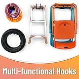 HUHOLE Garage Hooks, Ladder Hangers for Garage Wall, Shovel Holder, 4 Pack Heavy Duty Tool Hooks for Ladder, Rake, Folding Chair, Yard Tools, Garden Tools, 12” Wave Curved Utility Hooks