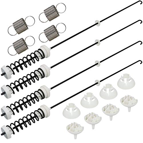 【2025 UPGRADED】 W10780048 Suspension Rods W10400895 Washer Suspension Spring(4pcs) by Beaquicy - Replacement kit for Whirl-pool Ken-more and Admiral - Replaces WTW4800XQ2, WTW4800XQ4, RTW4640YQ1