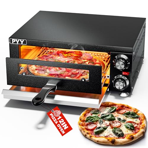 PYY Electric Pizza Oven Indoor Countertop Pizza Oven Commercial Pizza Maker Machine for Home with Timer Stainless Steel Pizza Cooker