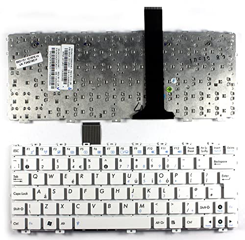Power4Laptops UK Layout White Replacement Laptop Keyboard Compatible with Asus Eee PC 1015PE
