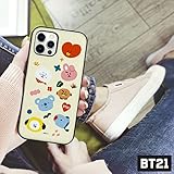 BT21 Official Merchandise for iPhone 12 Case (6.1 inch) iPhone 12 Pro Case with Card Holder Mirror Shockproof Protective Thin Slim Hard PC Back Cover Phone Case