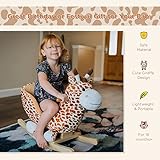 Qaba Kids Plush Ride-On Rocking Horse Toy Giraffe Style with Song for 18-36 Months, Brown