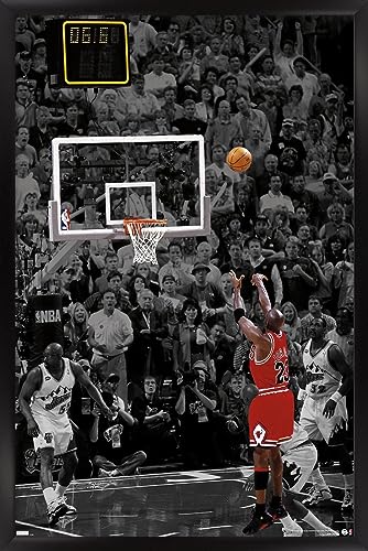 Trends International Michael Jordan - The Shot Wall Poster, 34L x 22.4W, Black Framed Version