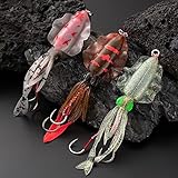 iLure Squid Jig Saltwater Ultimate Ultimate Squid Lures Soft Luminous Octopus Trolling Artificial Rigged Bait with Hook Octopus Jig 3pcs