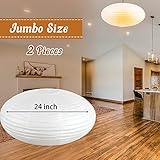 Retisee 2 Pcs Oval Paper Lanterns Pendant Lamp Shade Hanging Chinese Japanese Lantern China Ball for Party Supplies Bridal Shower Decoration Anniversary Birthday, Easy to Assemble (White,24 Inch)