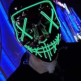 KaTiSeMo Halloween Mask LED Light up Mask, Halloween Purge Mask with 3 Lighting Modes & El Wire, Scary Scream Mask for Festival Cosplay Halloween Costume Masquerade Parties, Cosplay, Carnival, Gifts