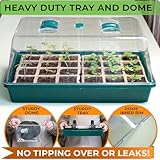 CARPATHEN Seed Starter Tray - Seed Starting Tray with Humidity Dome and 48 Peat Pots for Seedlings - Plant Germination Trays Plant Starter Kit and Base Mini Greenhouse Germination Kit