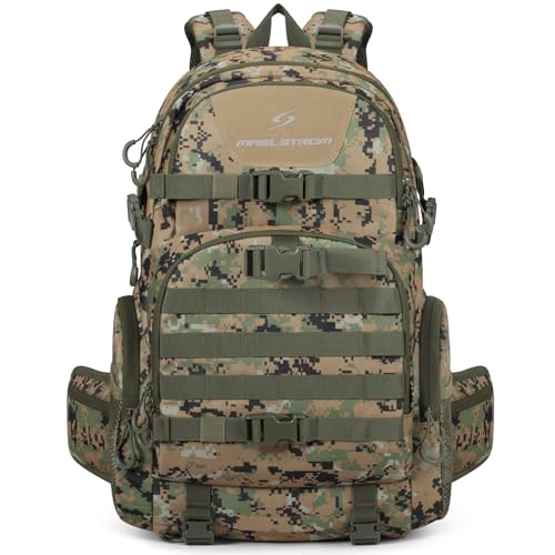 Maelstrom Hunting Backpack for Men Women, Waterproof Hunting Pack with Rain Cover, Long-Lasting 35L Camo Tactical Day Pack for Rifle Bow Gun