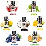 Fruity Essential Oils Set - TOP 14 Fragrance Oil for Diffusers, Candle Making Includes Strawberry, Apple, Pineapple, Cucumber Melon, Cherry, Mango, Lemon, and Orange Scented Aromatherapy Oils (5ml)