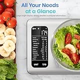 Etekcity Smart Food Kitchen Scale with Nutritional Calculator, Free App with 19 Nutrients Tracking, Calorie, Marco, Digital grams and ounces for weight loss, Premium Stainless Steel, 11lb