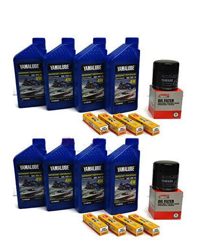 Yamaha Motor Corp. 24' Boat OEM Oil Change Kit w/NGK Spark Plug Set for 2010+ AR240 SX240 HO/ 242 Limited/S/E-Series/ 242X/ 212SS/ 212X Jet Boats