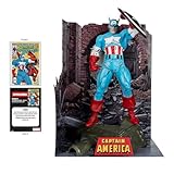 McFarlane Toys - Marvel Captain America 1:6th Scale Posed Figure with Scene & Comic (The Amazing Spider-Man #323)