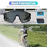 KAPVOE Polarized Cycling Glasses with 4 Interchangeable Lenses TR90 Sports Sunglasses Women Men Running MTB Bike Bicycle Accessories 01 Red Black