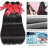 10A Human Hair Bundles Brazilian Straight Hair Bundles 22 24 26 Inch 100% Unprocessed Virgin Weave 3 Bundles Human Hair Raw Remy Hair Bundles Deals Natural Black