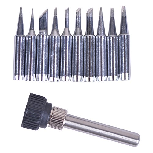 Bleiou 10pcs+Iron casing/lot Solder Iron Tip 900M-T For 936 SAIKE ATTEN AOYUE KADA Soldering Rework Station Iron