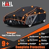 Kayme Hail Protector SUV Car Cover，Anti Hail Thickened Multi-Layered EVA Car Cover Waterproof All Weather with Wind Straps, Outdoor Hail Protection Cover, Fit SUV Jeep-Length (182 to 191 Inch)