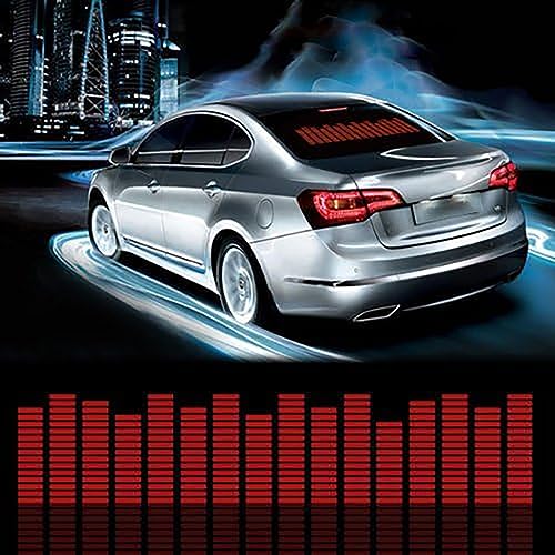 WONFAST Sound Music Beat Activated Sensor Car Sticker Equalizer Glow Rhythm LED Flash Light Audio Voice Rhythm Lamp,90X25cm (Red)