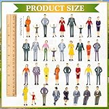 Harrycle 30 Pcs Mini People Figurines 1: 30 Scale Tiny People Model Miniature Sitting and Standing Little Plastic Figurines for Miniature Scenes