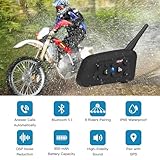 EJEAS V6 Pro Motorcycle Helmet Bluetooth Intercom, 2-Way 1200M Motorcycle Bluetooth Headset Universal Communication System with Noise Cancellation and Waterproof for Dirt Bike/ATV/Snowmobile (2PCS)