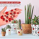 Hicarer 100 Pieces Ladybug Decor Flatback Resin Tiny Ladybug Epoxy Pendants Mini Ornaments with Box for DIY Craft Cloth Pen Box Home Decoration, 3 Sizes(Ladybug,Red)