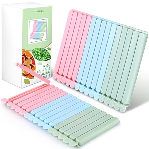 30-Pack Heavy-Duty Food Storage Bag Clips, Reusable Resealable Sealing Chip Bag Clips for Snack Bags, Freezer & Microwave Safe, 6 Inch & 4.8 Inch Leakproof Clamps(2 Sizes)