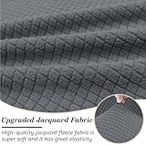 Arfntevss Corner Sectional Couch Covers L Shape Grey Sofa Cover Jacquard Fleece Stretch Sectional Slipcover Large Magic Stretch Furniture Protector Pets U Shaped Sofa Slipcovers(Medium Gray, Large)