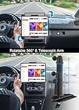 YOOZ CD Tablet Holder Height Adjustable, CD Slot Tablet Mount for Car [Telescopic Arm 4.7"] Vehicle CD Player Tray Cradle for iPad Pro Air Mini, Galaxy Tabs, iPhone, 4-12.9" Tablets & Phones