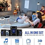 Pyle 3-Piece Wireless Bluetooth Stereo System - 1000 Watt DVD Shelf System for Home with DVD Player, MP3, USB, FM Radio, Bass Reflex Speaker, and Remote Control, Compact & Portable