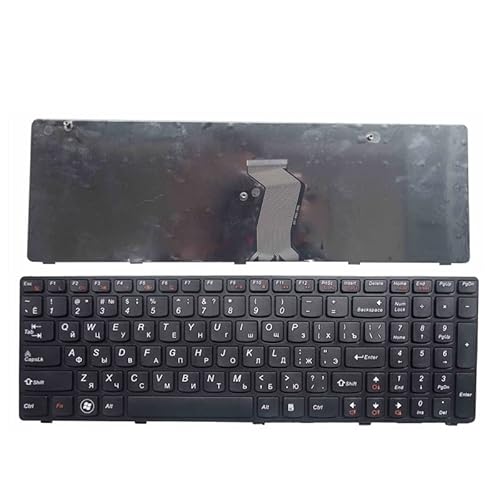 YANHAO [Laptop Keyboard] Russian Laptop Keyboard for Lenovo G580 Z580A G585 Z585 G590 Z580 MP-10A33SU-686CW RU Notebook Replace with Frame [Easy Installation] (Color : Black)