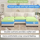 Oprisen Modular Sectional Sofa, Comfy Cloud Couch Sectional Sofa with Ottoman, Chenille Sofa Sleeper Deep Seat Sofa with Throw Pillows for Living Room (Beige White, 120"- U Shape)