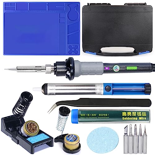 YIHUA 947-V Soldering Iron bundle with X-4 Premium Soldering Iron Holder (back-up option) (16 items)
