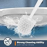 Holaloha Toilet Brush, 3 Pack Toilet Brushes for Bathroom with Holder, Bathroom Accessories Toilet Bowl Brush with 3 Clean Brush, Toilet Scrub Brush, Toilet Brush Set for Deep Cleaning, White