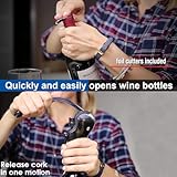 KEISSCO Stainless Steel Wine Opener Set - Compact Vertical Corkscrew Wine Bottle Opener Gift Set with Foil Cutter, Aerator Pourer, Vacuum Pump and 2 Wine Stoppers, Wine Gift Set for Home Party Bar