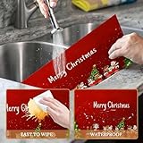 Placemats Set of 6,Christmas Santa Claus Linen Place Mats,Modern Washable Table Placemats 12"x18" Heat Resistant Table Mats for Dining Kitchen Party Holiday Decoration