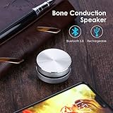 Bluetooth Mini Speaker Bone Conduction Portable Wireless Speaker Stereo Bass Sound Creative Portable Speaker Mini Size Music Player for Home,Outdoor,Travel (Silver)