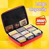 tombert 1800+ Carrying case for PTCG Trading Cards, Gifts for Boys, Hard-Shell Storage Box fits PTCG and Magic MTG Cards, Holds 1800+ Cards (Red&White-XXL)