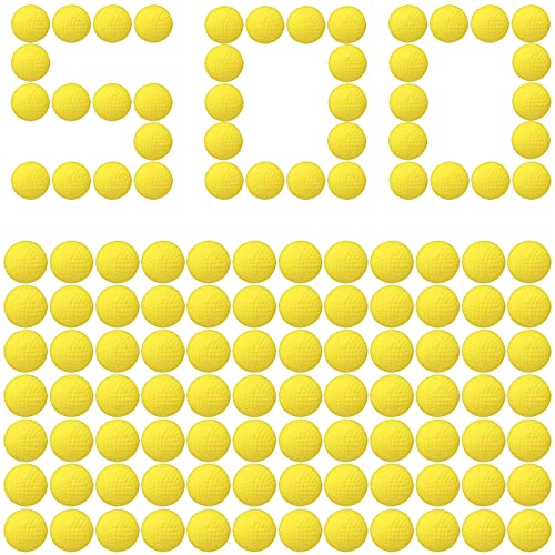 500 Rounds Refill Pack Balls Ammo Compatible with Nerf Rival Gun, Laoppoc Ammo Yellow Bulk Foam Bullets Ball Replacement Refill Pack for Blasters Guns - High-Impact Rounds